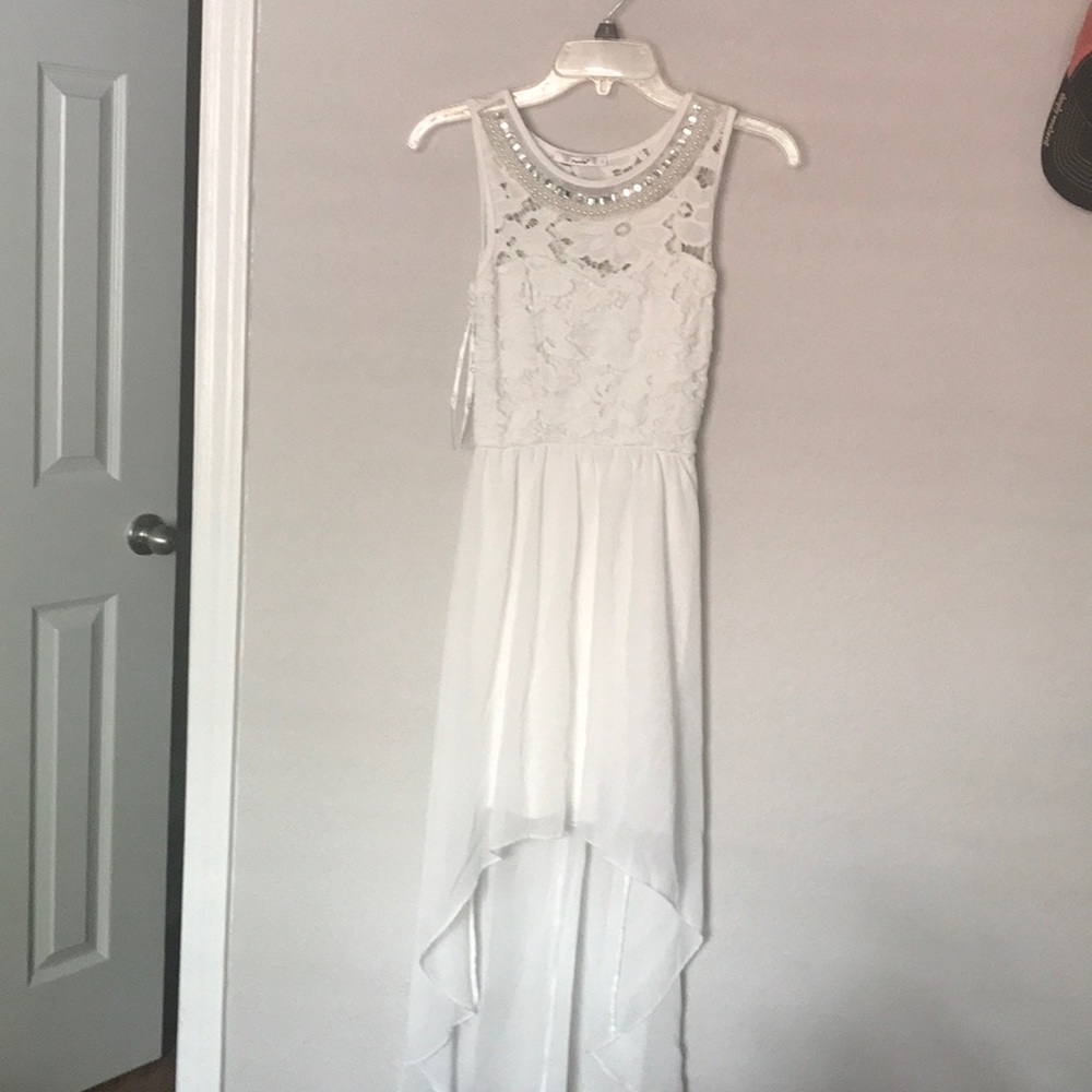 White high low dress
